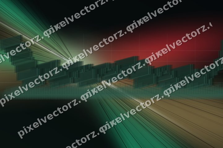 Glowing neon chart background in green and red