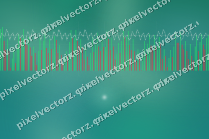 Glowing neon chart background in green and teal