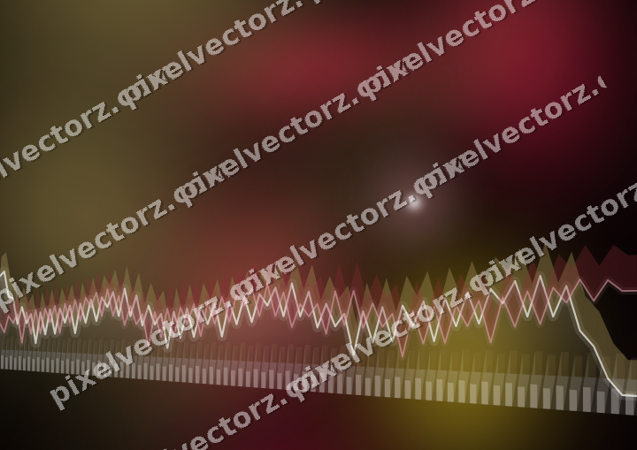 Glowing neon chart background in pink and red