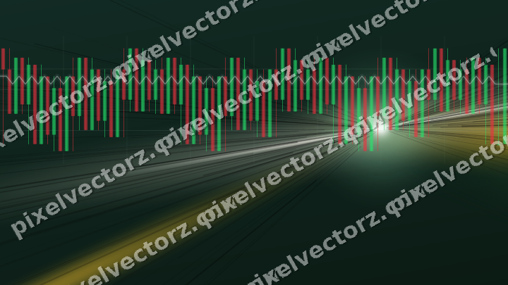 Glowing neon chart background in dark green and amber