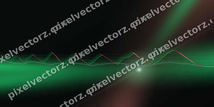 Glowing neon chart background in green and red