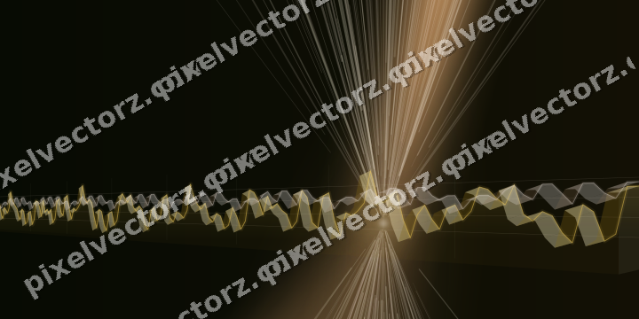 Glowing neon chart background in amber and orange
