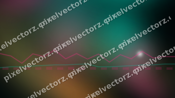 Glowing neon chart background in pink and orange
