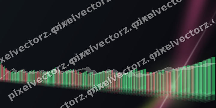 Glowing neon chart background in lime and amber