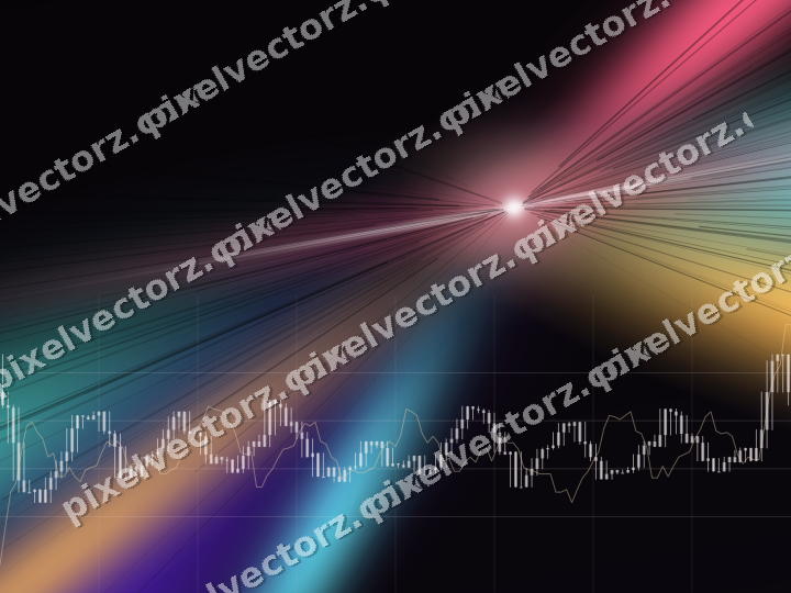 Glowing neon chart background in pink and amber