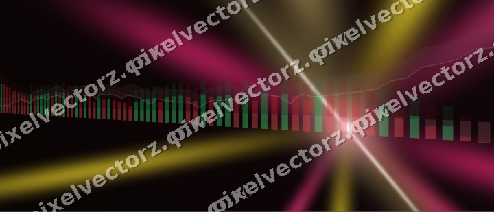 Glowing neon chart background in pink and yellow
