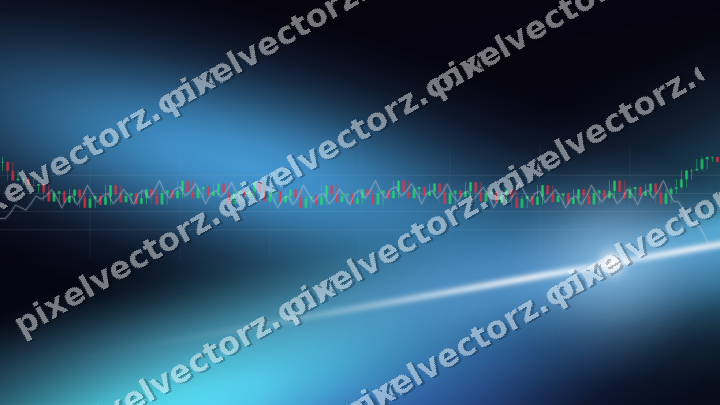 Glowing neon chart background in cyan and blue