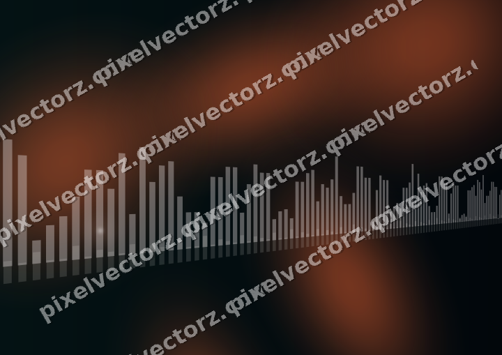 Glowing neon chart background in orange and teal