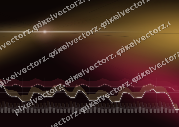 Glowing neon chart background in pink and amber