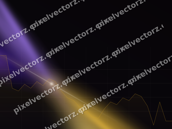 Glowing neon chart background in amber and purple