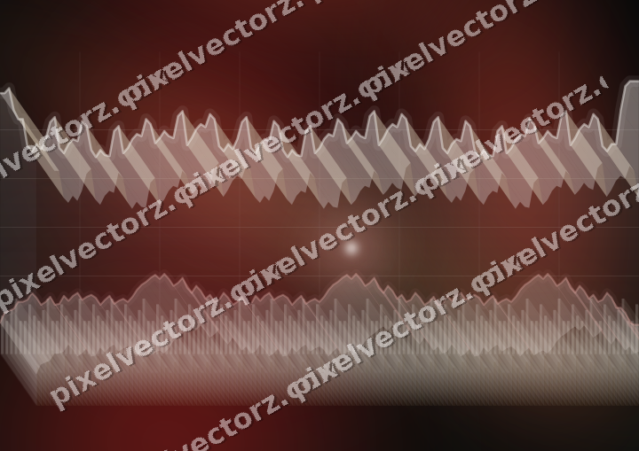 Glowing neon chart background in red and green