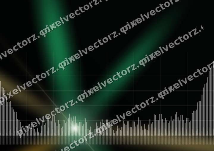 Glowing neon chart background in green and amber