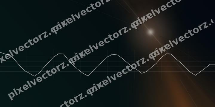Glowing neon chart background in orange and teal