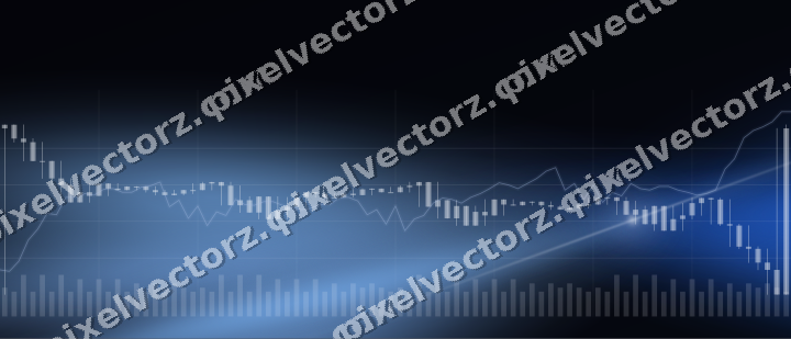 Glowing neon chart background in blue