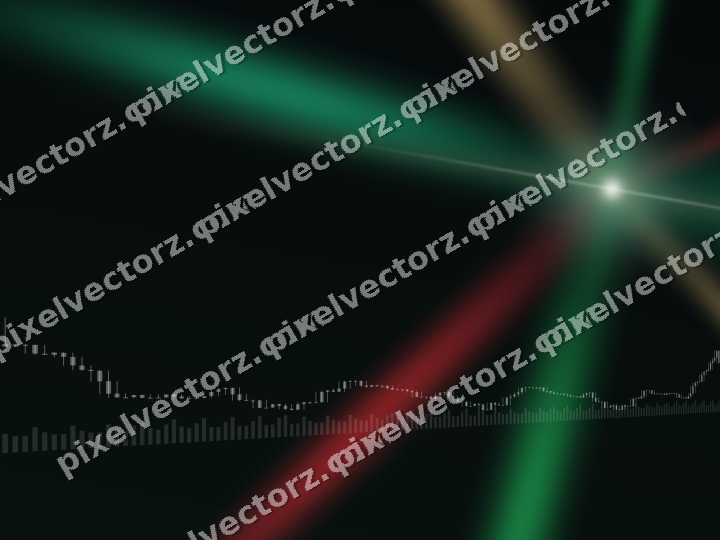 Glowing neon chart background in green and red