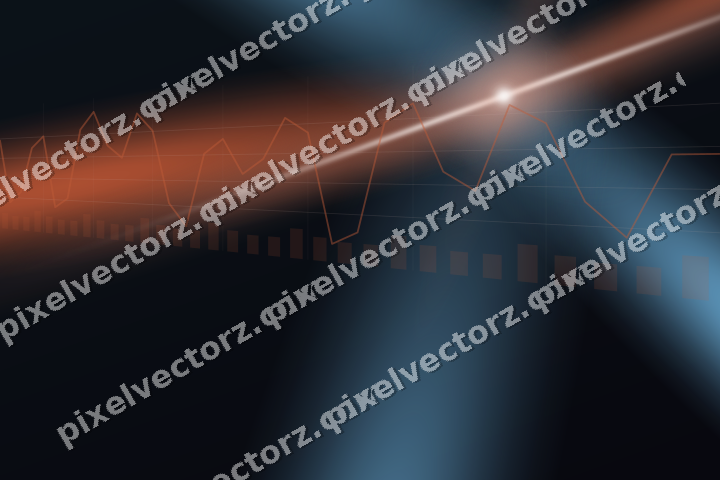 Glowing neon chart background in orange and cyan