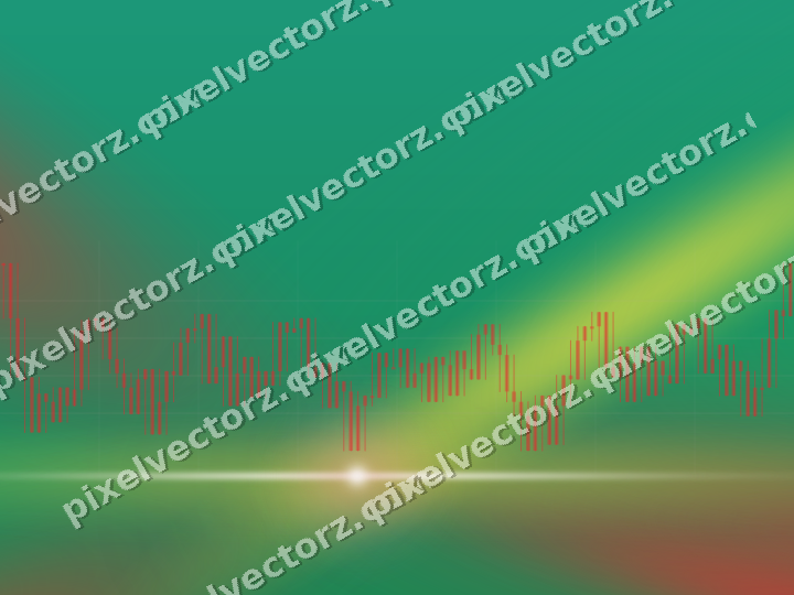 Glowing neon chart background in red and orange