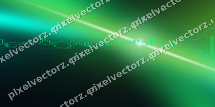 Glowing neon chart background in green and lime