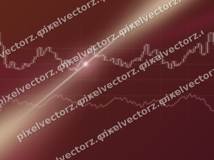 Glowing neon chart background in dark pink and red