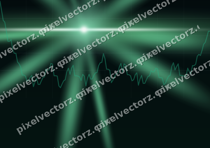 Glowing neon chart background in green and teal