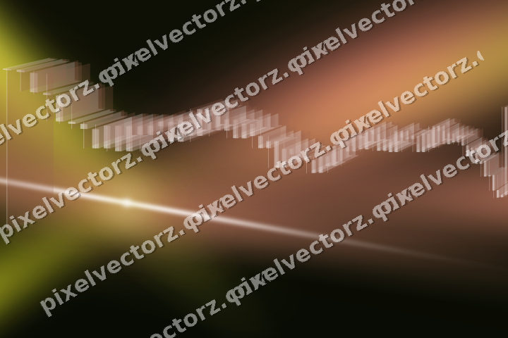 Glowing neon chart background in yellow and red