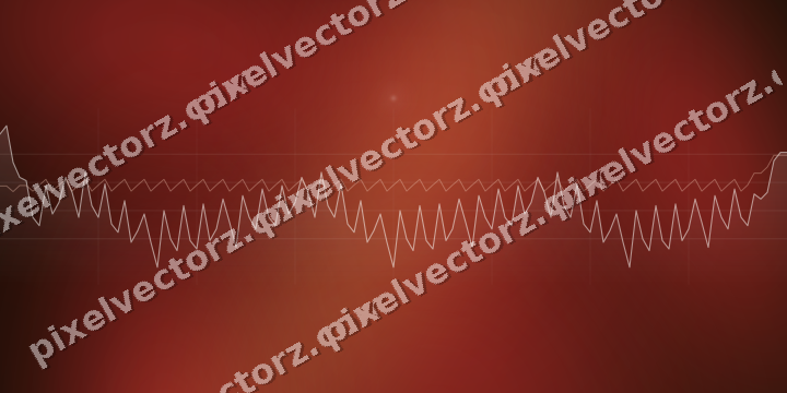 Glowing neon chart background in red and orange