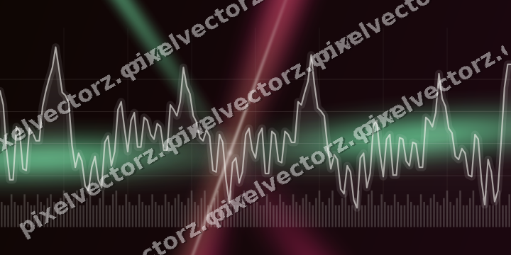 Glowing neon chart background in pink and green