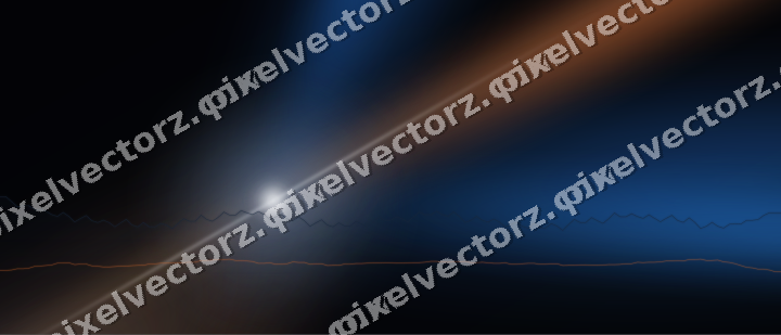 Glowing neon chart background in blue and orange