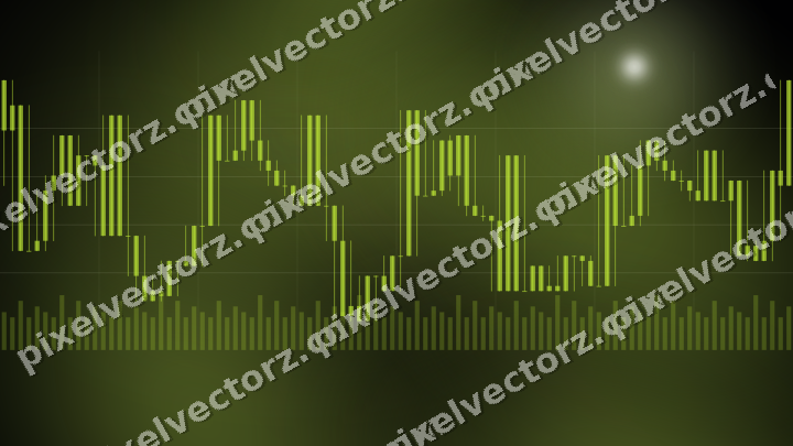 Glowing neon chart background in lime and amber