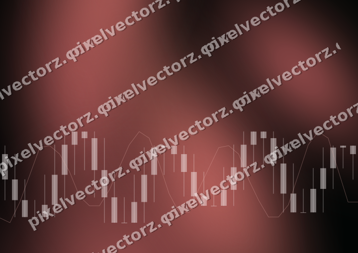 Glowing neon chart background in red and green