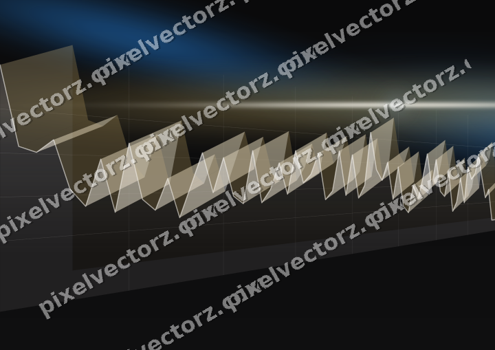Glowing neon chart background in blue and amber