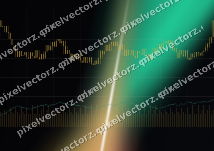 Glowing neon chart background in amber and green