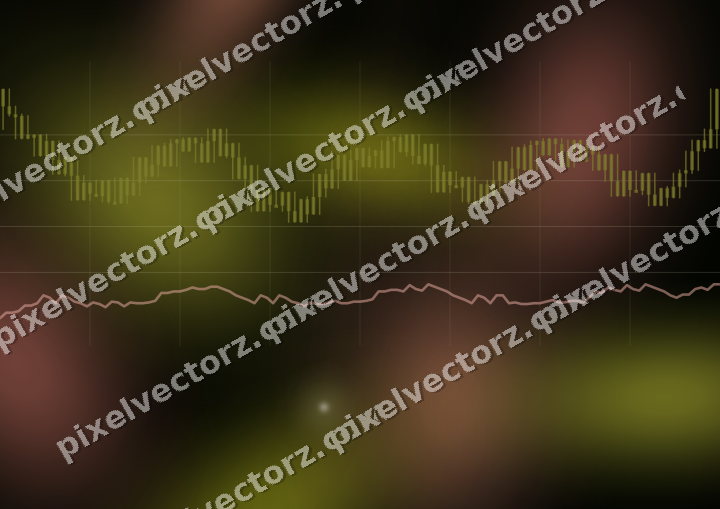 Glowing neon chart background in yellow and red