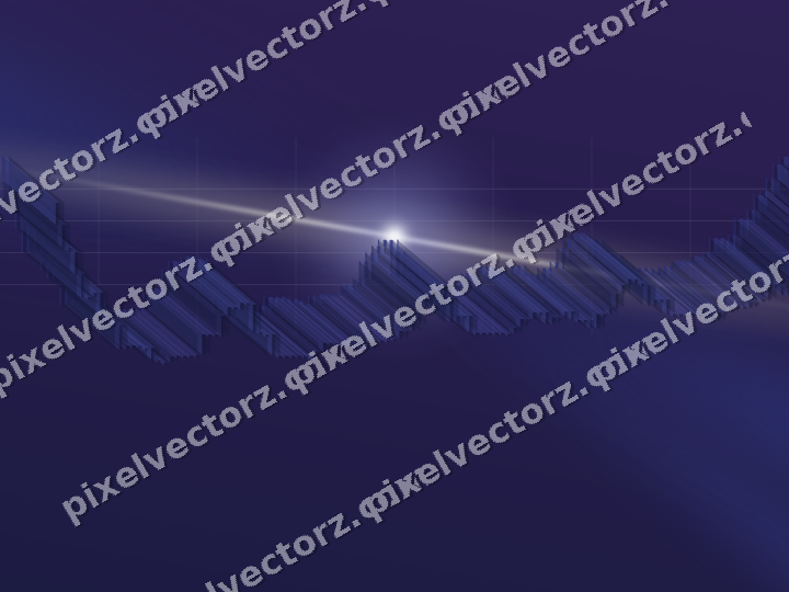 Glowing neon chart background in dark blue and amber