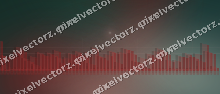 Glowing neon chart background in dark red and dark green