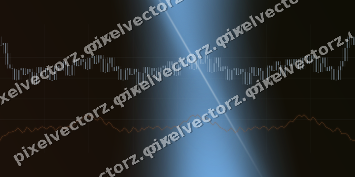 Glowing neon chart background in blue and orange