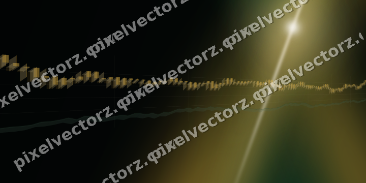 Glowing neon chart background in amber and green