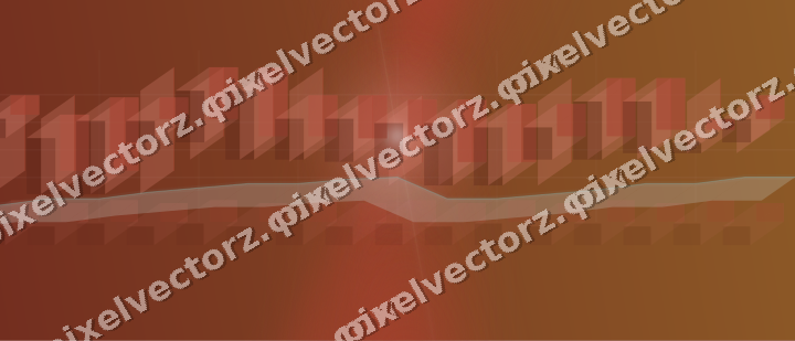Glowing neon chart background in red and orange