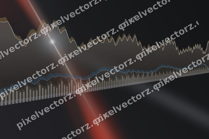 Glowing neon chart background in red and pale amber