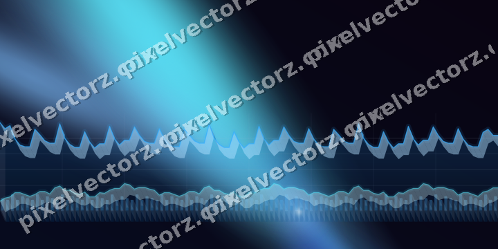 Glowing neon chart background in cyan and blue