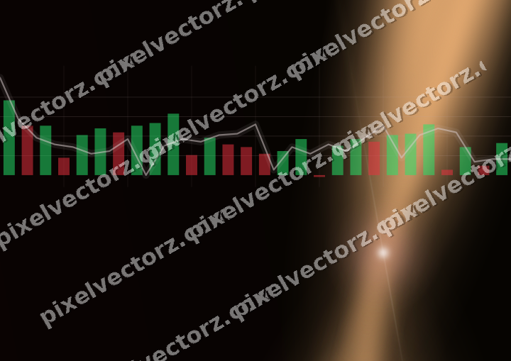 Glowing neon chart background in red and orange