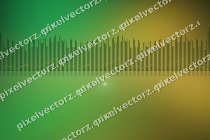 Glowing neon chart background in green and amber