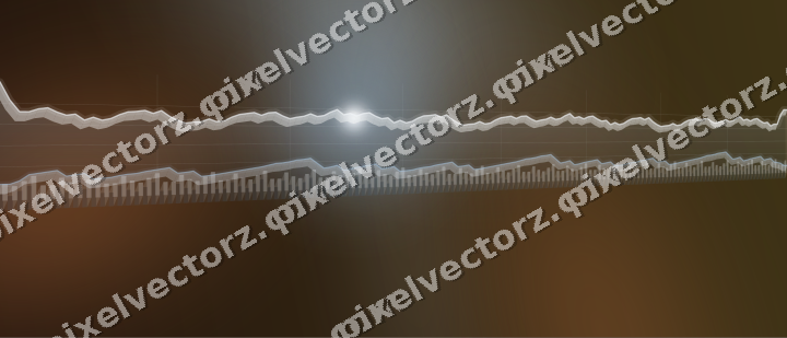 Glowing neon chart background in blue and orange