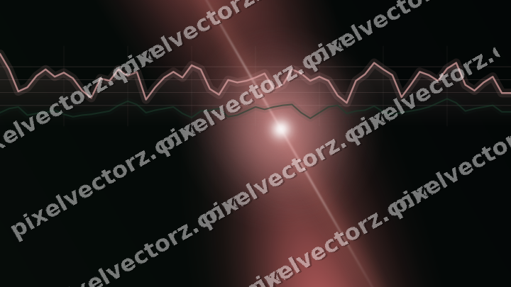 Glowing neon chart background in red and green