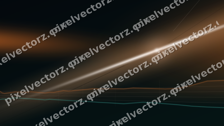 Glowing neon chart background in orange and teal