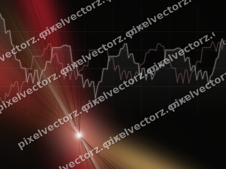 Glowing neon chart background in red and amber