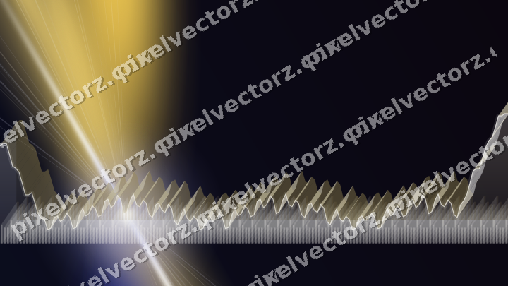Glowing neon chart background in blue and amber