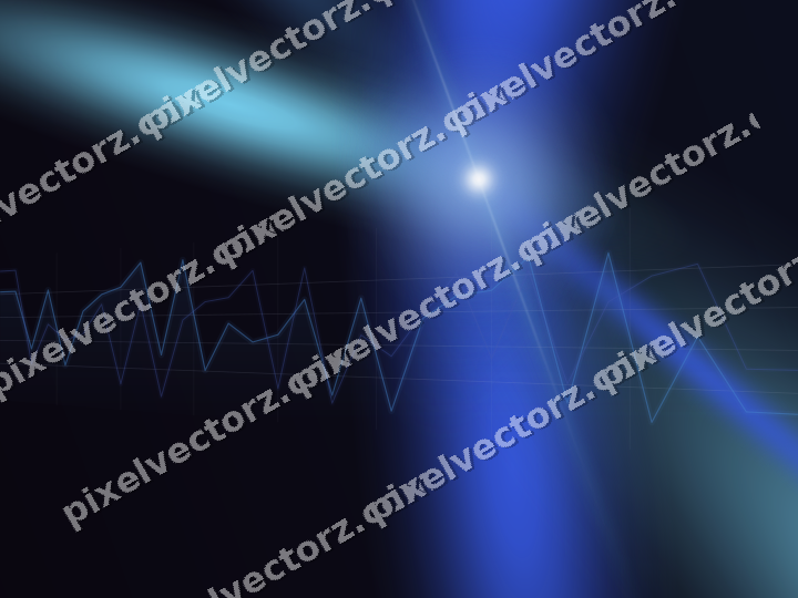 Glowing neon chart background in blue and cyan