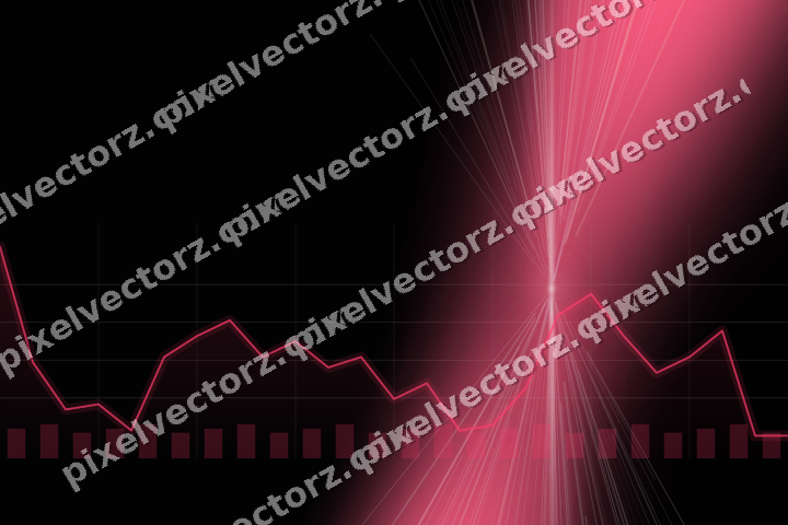 Glowing neon chart background in pink and amber