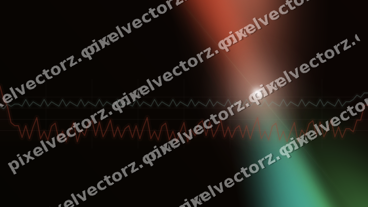 Glowing neon chart background in red and orange